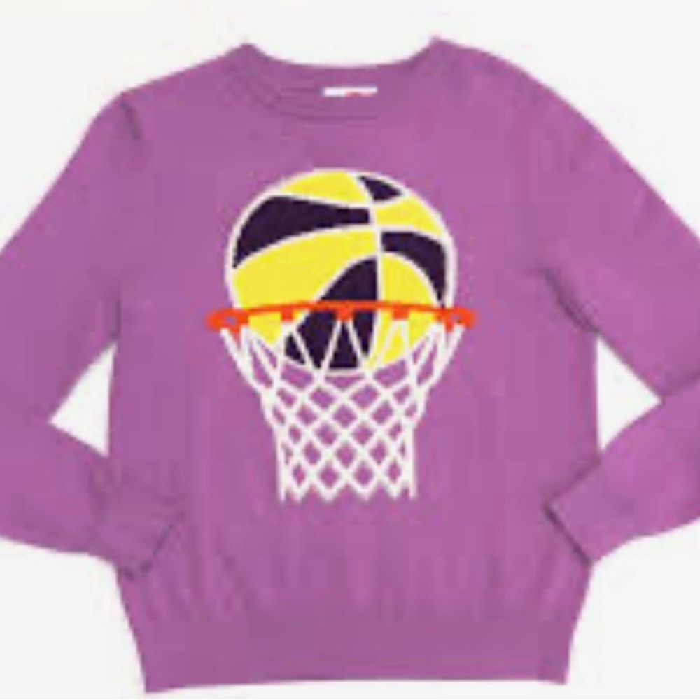 Sparkle City Bling Bling Basketball Sweater Purple/Gold Women’s L